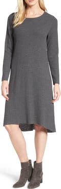 Eileen Fisher Ribbed Wool Sweater Dress