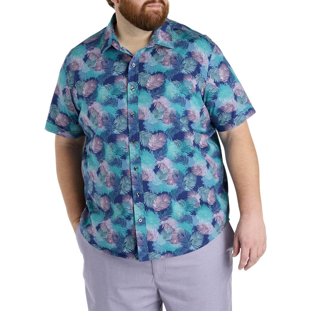 SYNRGY BY DXL SYNRGY BY DXL BIG & TALL LEAF PRINT SPORT SHIRT