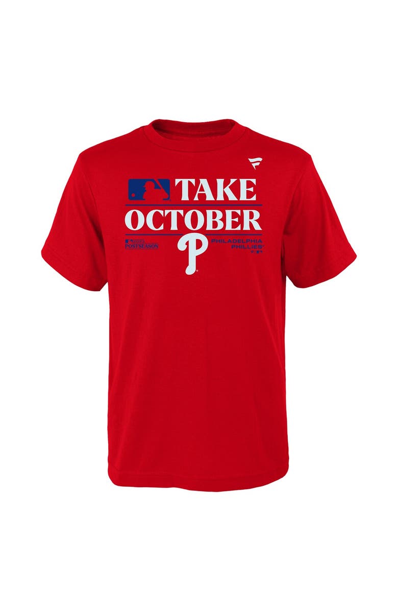 FANATICS Youth Fanatics Branded Red Philadelphia Phillies 2023 Postseason Locker Room T-Shirt, Alternate, color,