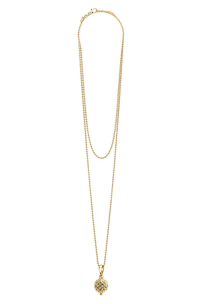 Caviar Gold Ball Pendant Necklace, Main, color, GOLD