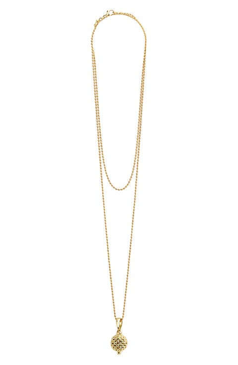 Caviar Gold Ball Pendant Necklace