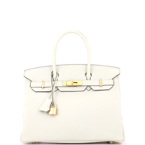 Birkin Handbag Grey Togo With Gold Hardware 30