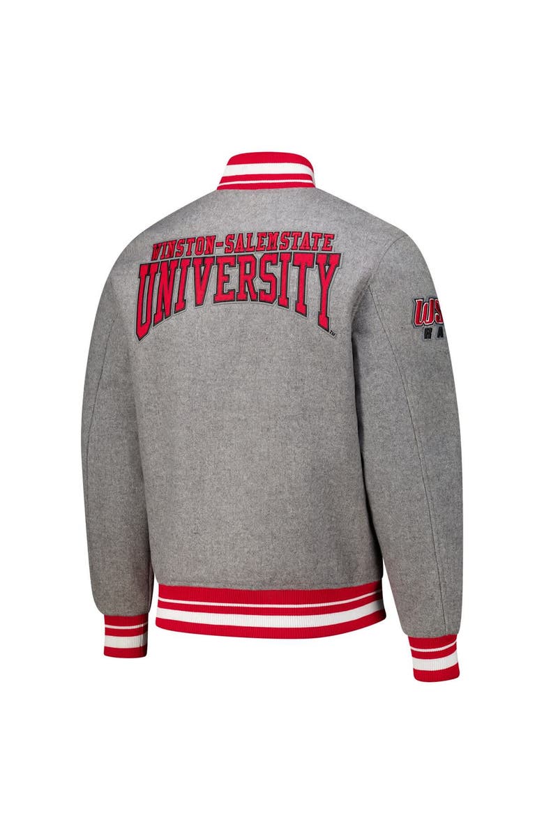 PRO STANDARD Men's Pro Standard Heather Gray Winston-Salem State Rams Crest Wool Full-Zip Jacket, Alternate, color, Heather Gray