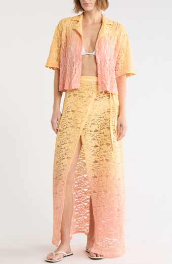 Clay Lace Wrap Cover-Up Skirt
