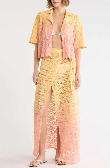 Clay Lace Wrap Cover-Up Skirt