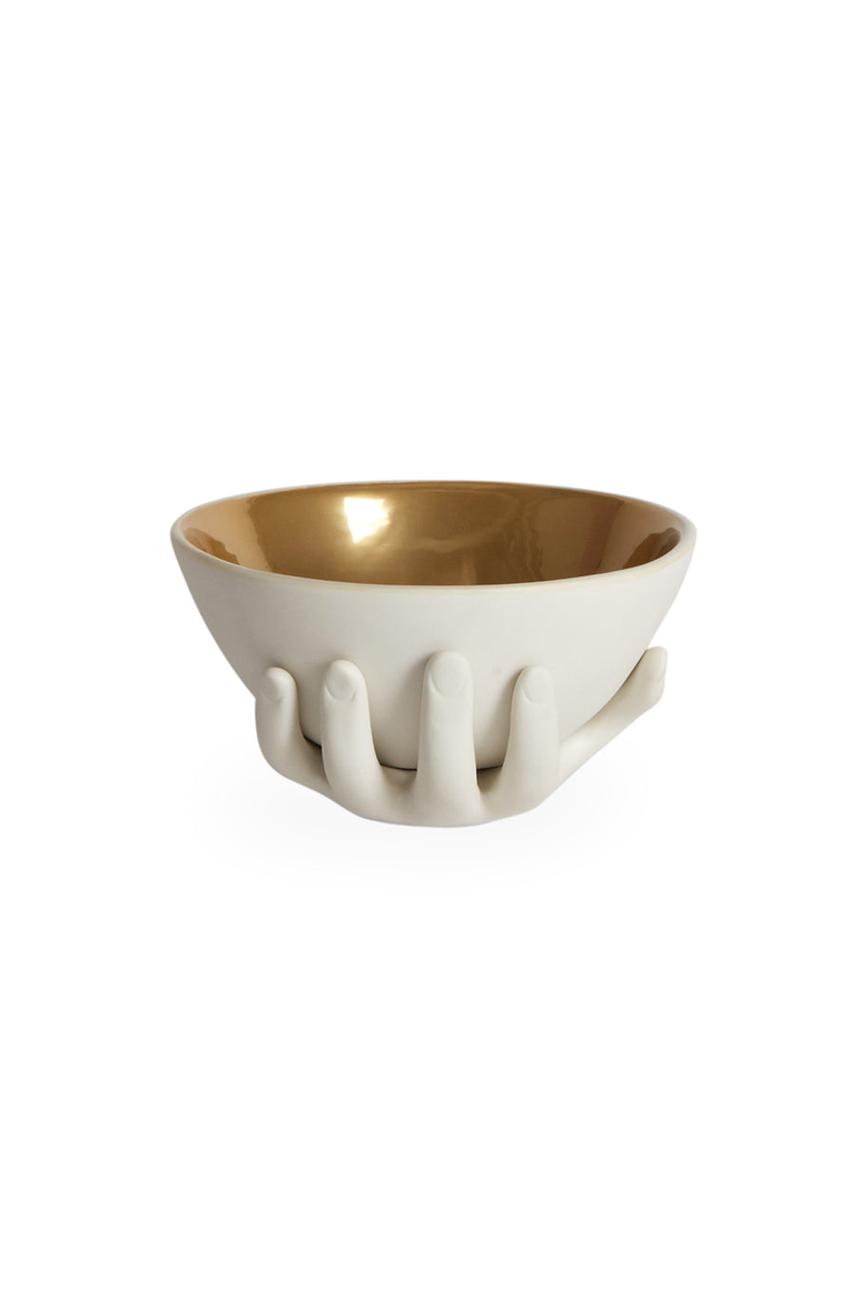 Eve Accent Decorative Bowl, Alternate, color, White / Gold