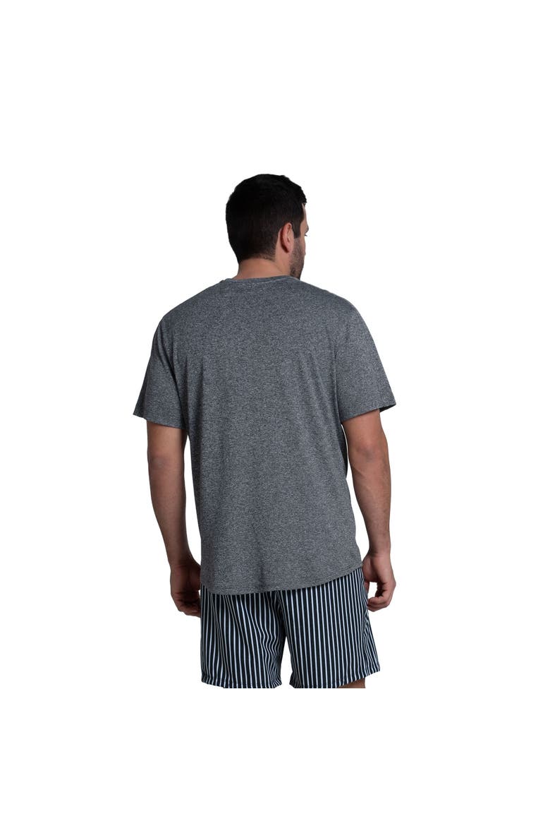 Heather Crew Mens Tennis Shirt, Alternate, color, Black