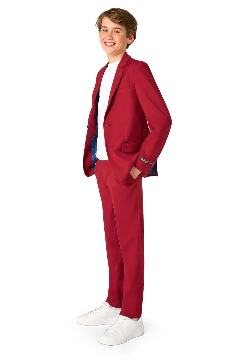 OppoSuits Kids' Daily Bright Burgundy Stretch Suit, Alternate, color, Red