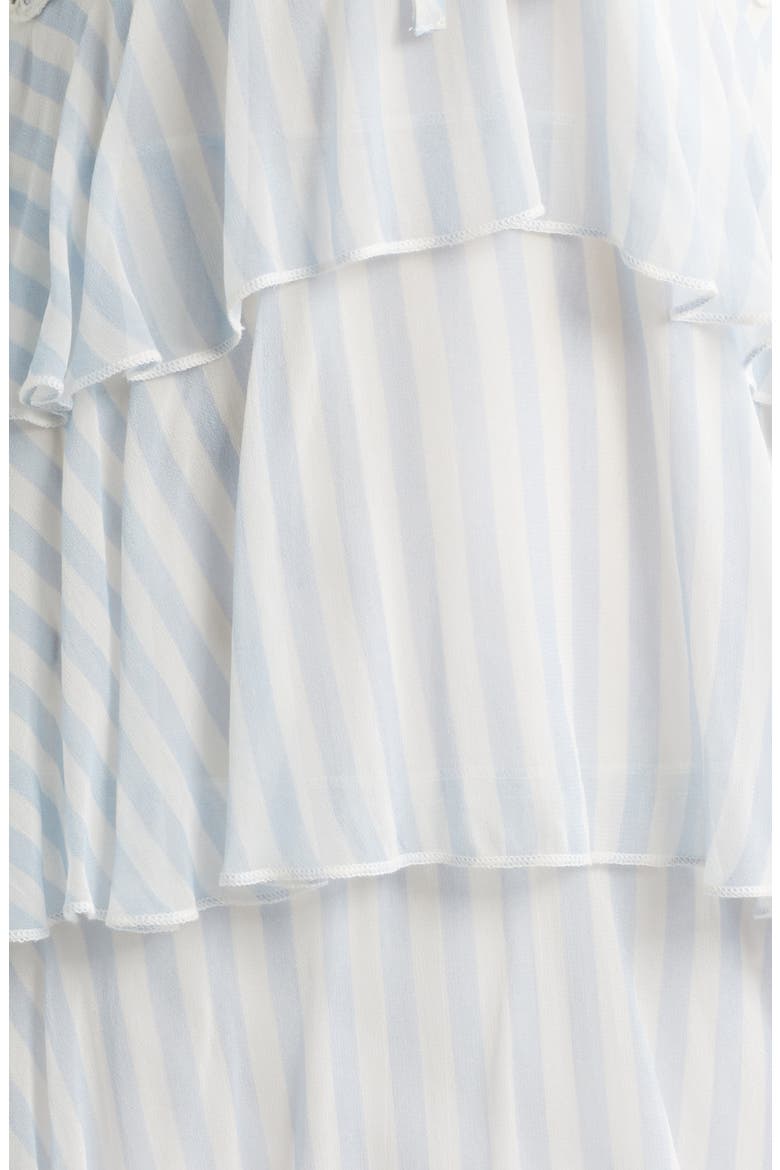 Marlia Stripe Tiered Minidress, Alternate, color, LARIAT BLUE