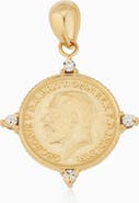 Oradina 14K Two Tone Gold Legacy Coin Pendant Charm