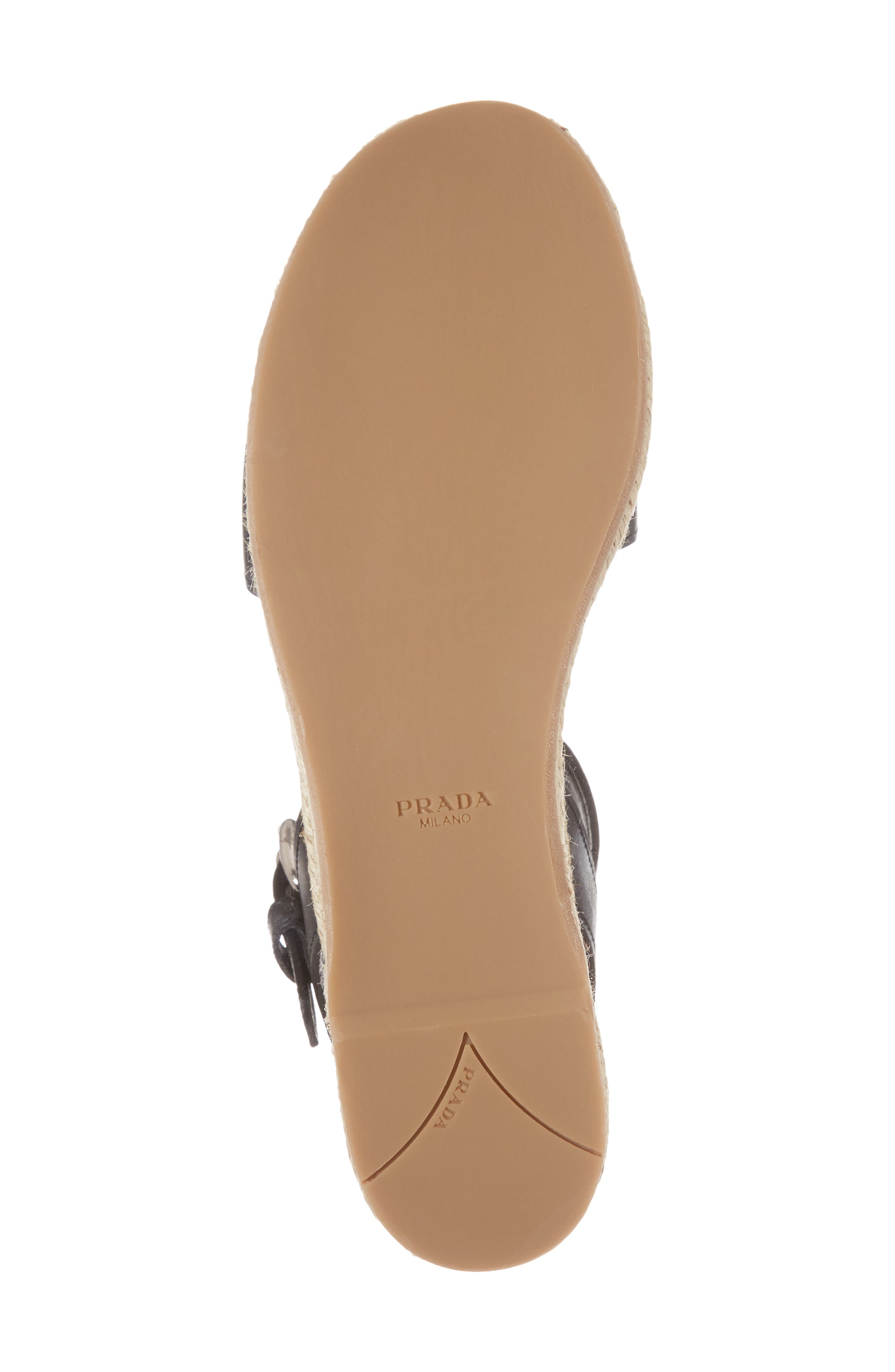 Prada Platform Espadrille Sandal, Alternate, color, 
