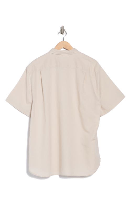 Vince Classic Fit Short Sleeve Linen Blend Button-up Shirt In Sand