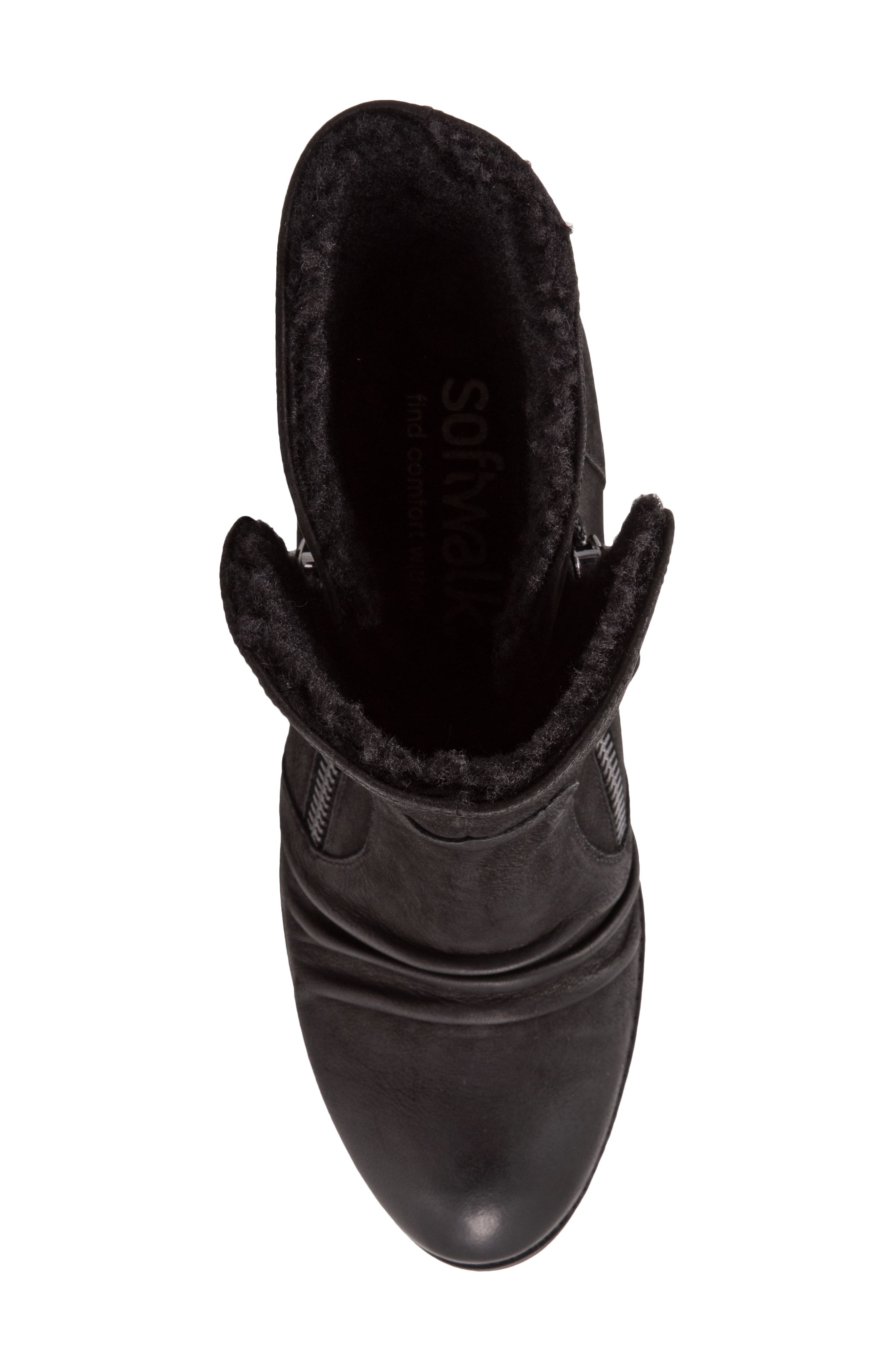 Kendall Ruched Upper Bootie, Alternate, color, BLACK NUBUCK