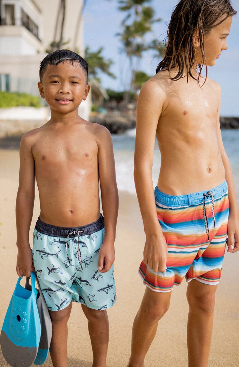 Feather 4 Arrow Kids' Sea King Swim Trunks, Alternate, color, 