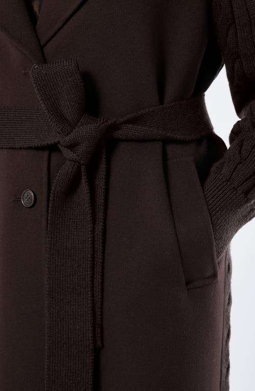 Marina Rinaldi Zarina Mixed Media Virgin Wool Blend Coat In Black