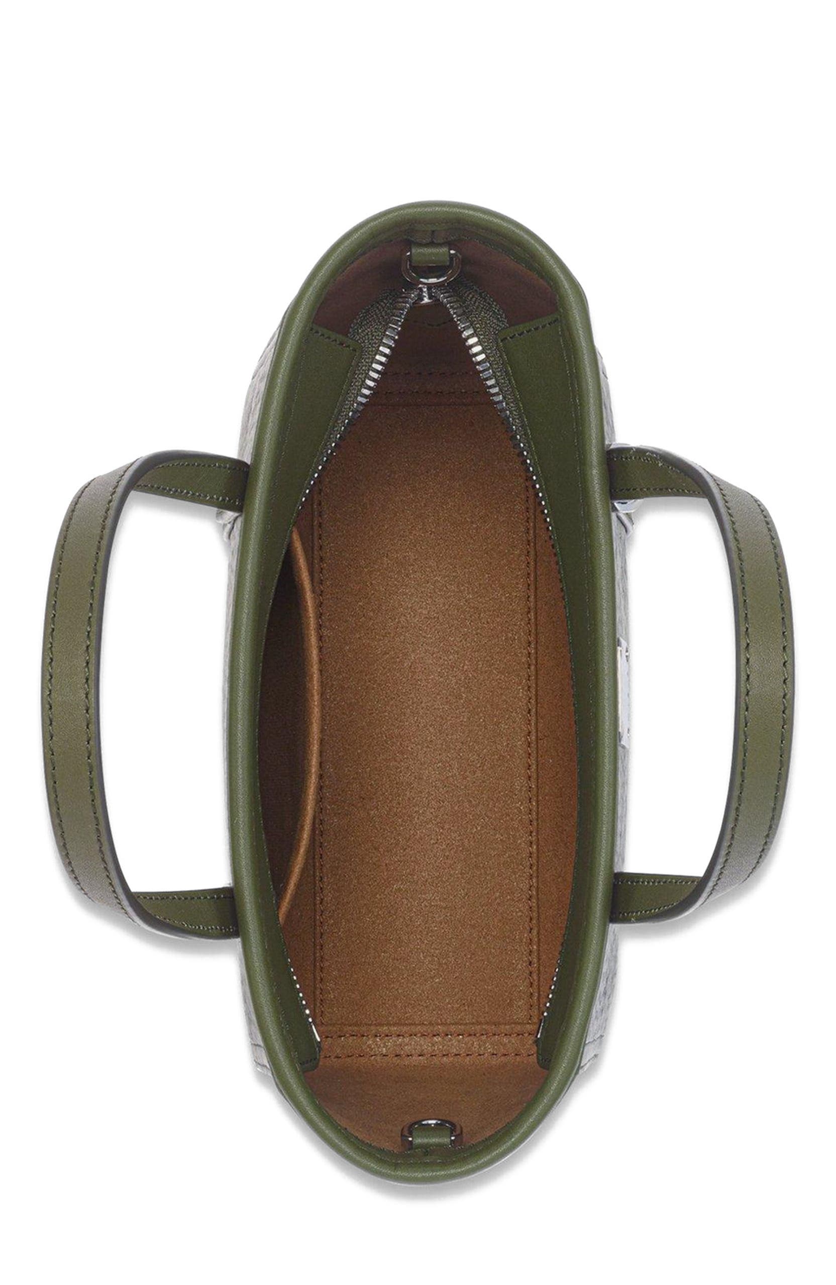 MCM Mini Toni Top-Zip Shopper in Visetos, Alternate, color, Green
