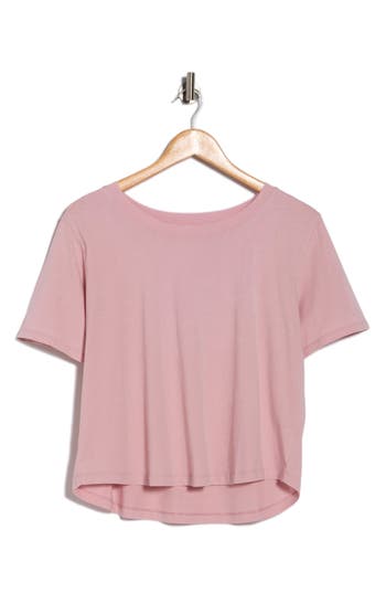 Yogalicious Stone Washed Pima Cotton Crop T-shirt In Multi