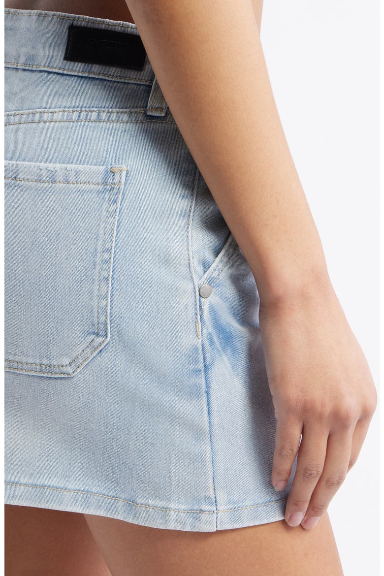 Elle Easy Stretch Denim Miniskirt, Alternate, color, FADED BLUE