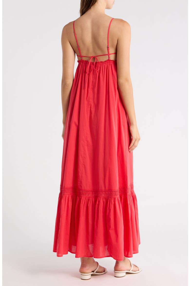 Cotton Maxi Dress, Alternate, color, RED SAUCY