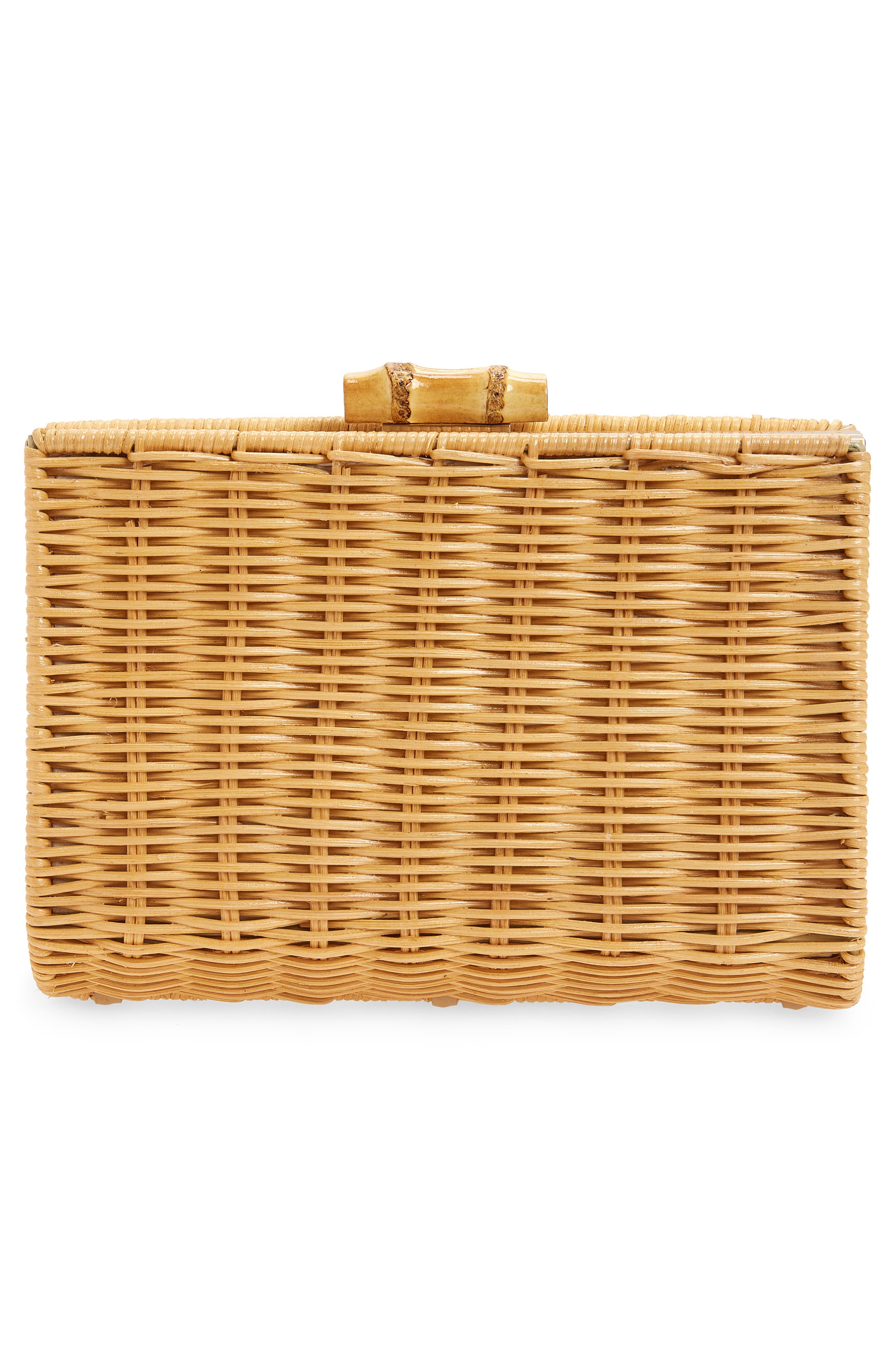 Pamela Munson Petite Rattan Clutch, Alternate, color, Natural