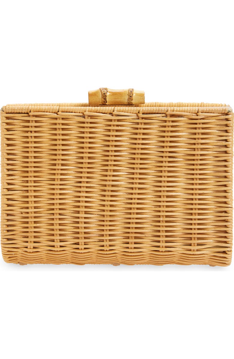 Pamela Munson Petite Rattan Clutch, Alternate, color, Natural