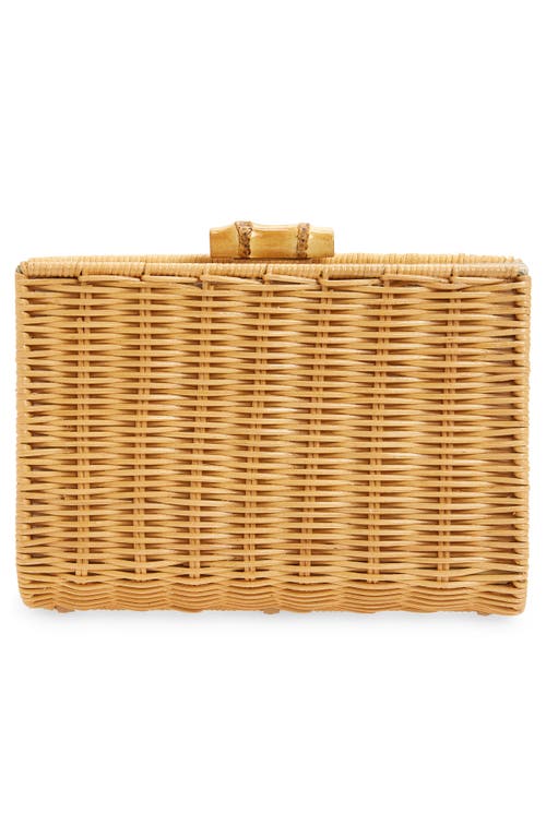Pamela Munson Petite Rattan Clutch In Brown