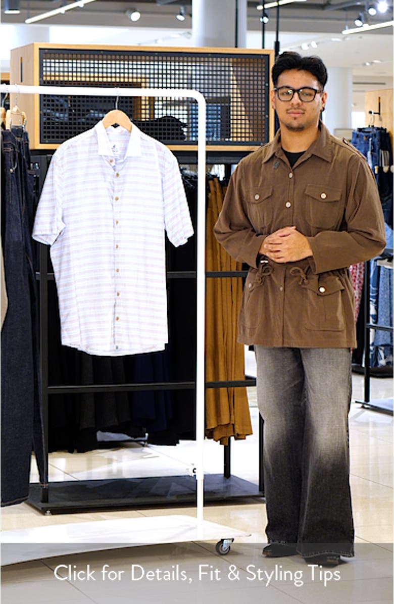 Leander Stripe Short Sleeve Button-Up Shirt, sales video thumbnail