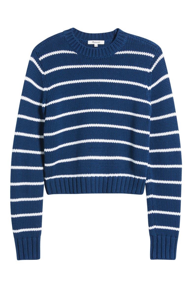 Stripe Relaxed Cotton Sweater, Alternate, color, INK AND WHITE STRIPE