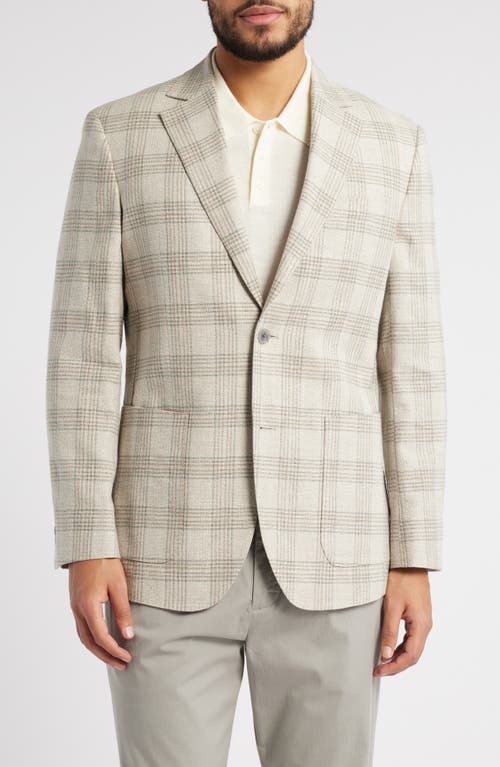 Nordstrom Plaid Cotton & Linen Blend Sport Coat