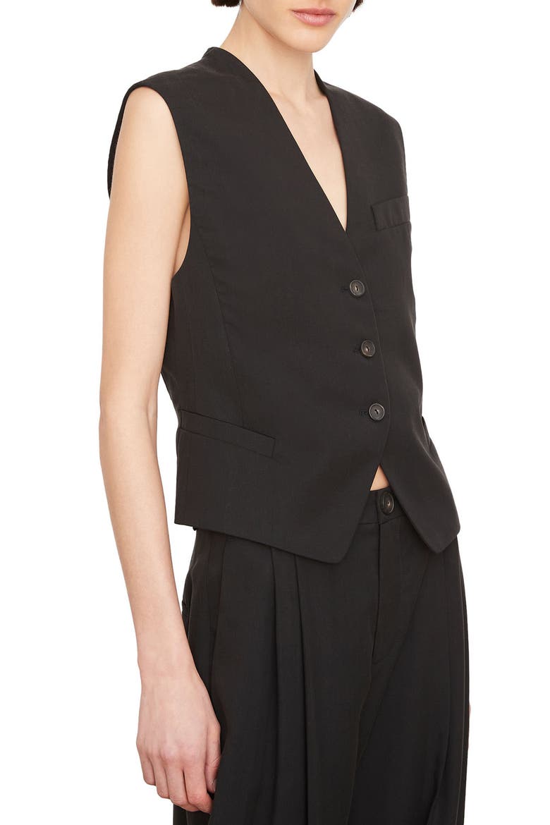 Drapey Tencel® Lyocell Vest, Alternate, color, BLACK