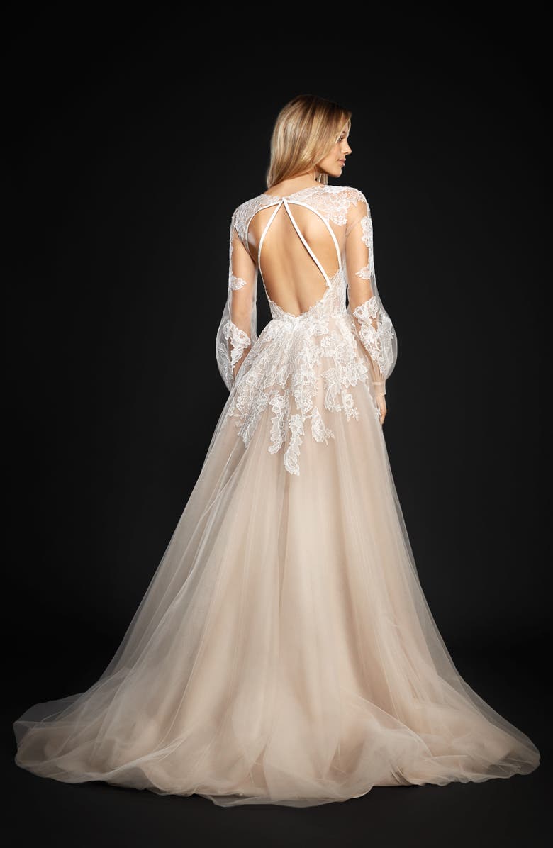 Hayley Paige Winnie Long Sleeve Lace & Tulle Ballgown Wedding Dress |  Nordstrom