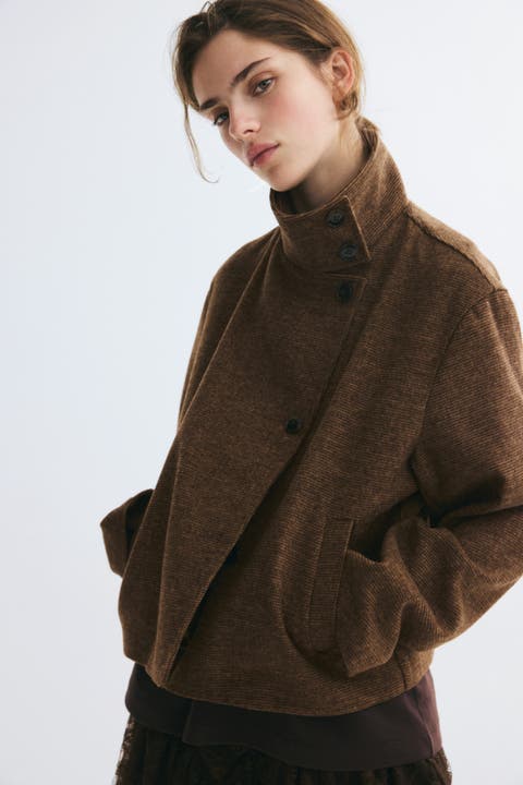 Felted Funnel-collar Jacket