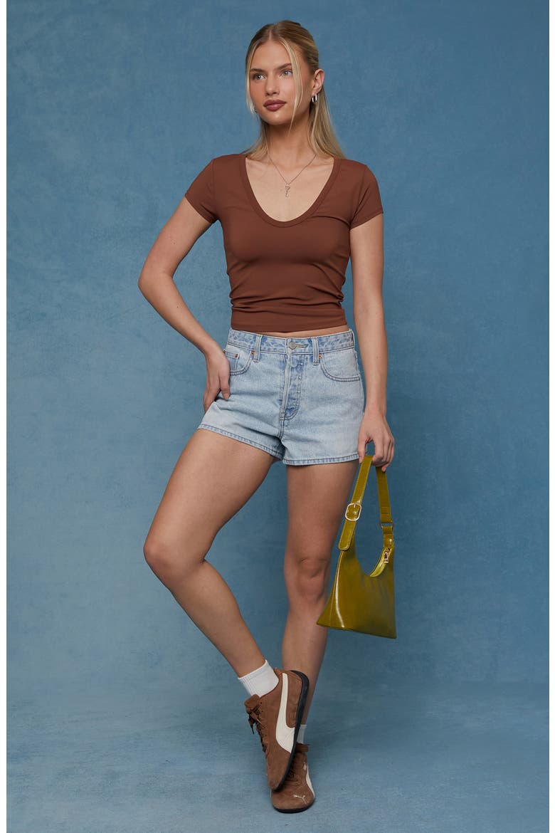 Ivy High Waist Denim Shorts, Alternate, color, LIGHT INDIGO