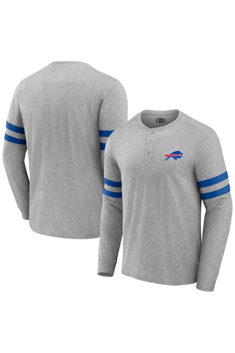 Men's NFL x Darius Rucker Collection by Fanatics Heather Gray Buffalo Bills Henley Long Sleeve T-Shirt, Main, color, Heather Gray