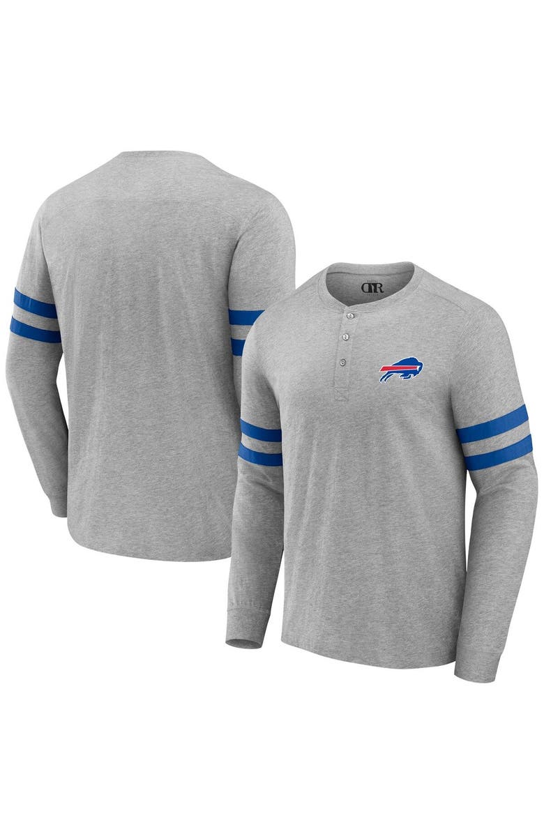 NFL X DARIUS RUCKER Men's NFL x Darius Rucker Collection by Fanatics Heather Gray Buffalo Bills Henley Long Sleeve T-Shirt, Main, color,