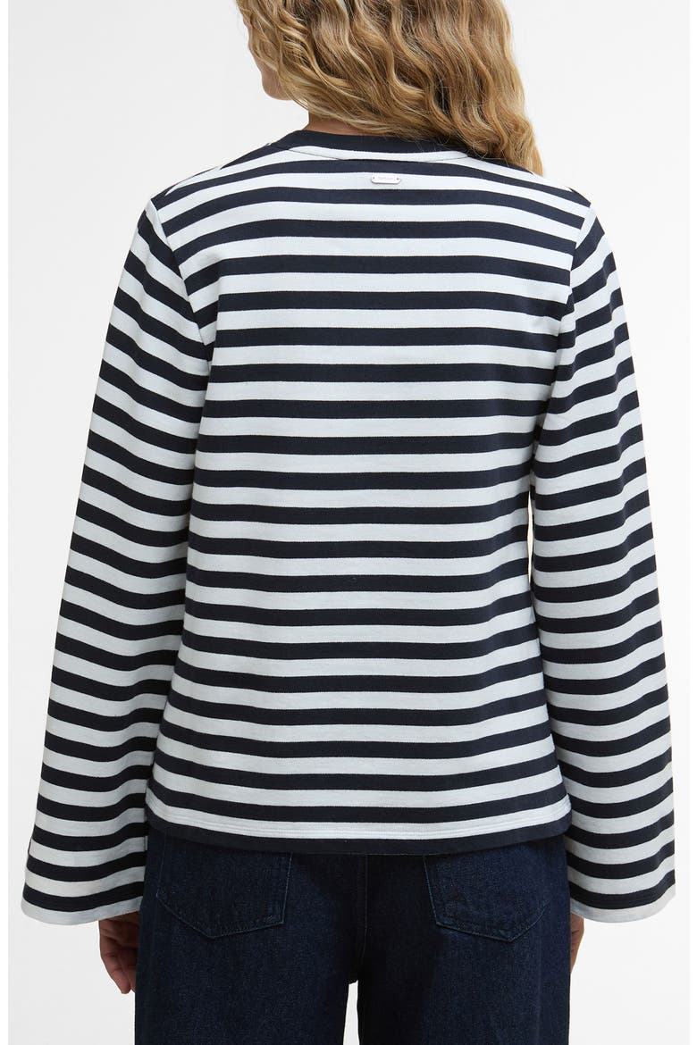 Robyn Stripe Flare Sleeve Sweatshirt, Alternate, color, DARK NAVY STRIPE