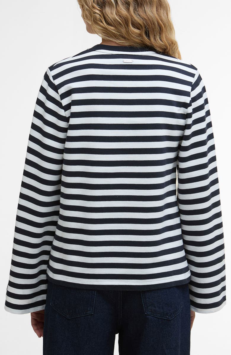 Barbour Robyn Stripe Flare Sleeve Sweatshirt, Alternate, color, Dark Navy Stripe