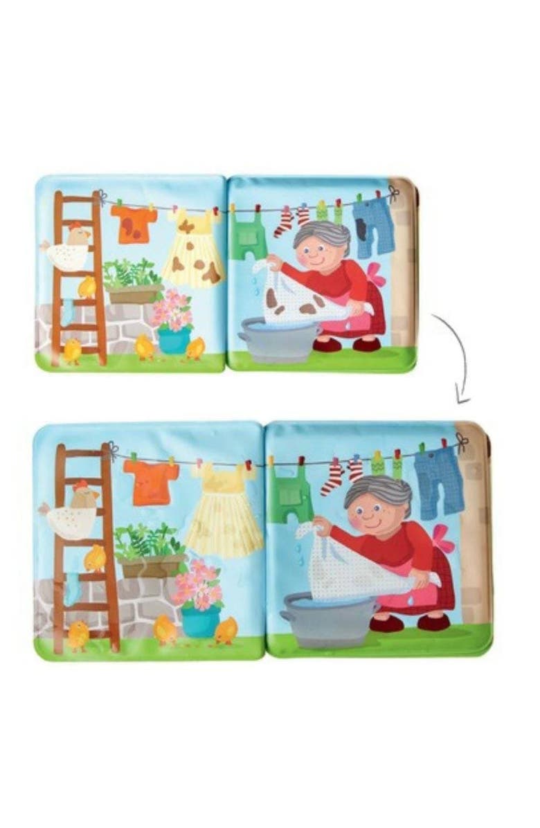 HABA Animal Wash Day - Magic Bath Book - Wipe with Warm Water and the "Muddy" Pages Come Clean, Alternate, color, Multi