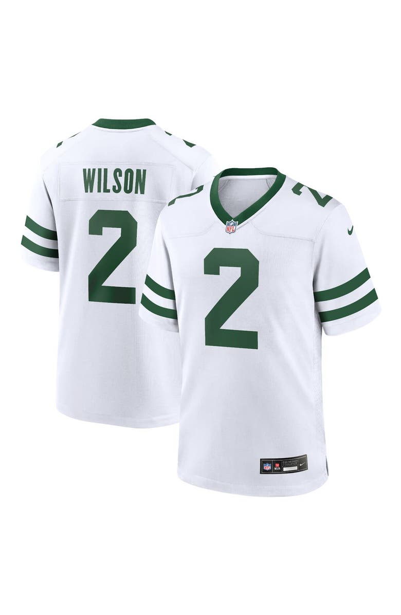 Nike Men's Nike Zach Wilson Spotlight White New York Jets Alternate Game Jersey, Main, color, 