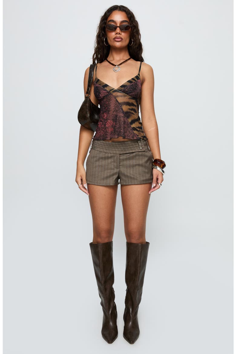 Start a Fire Mixed Print Mesh Camisole, Alternate, color, MULTI