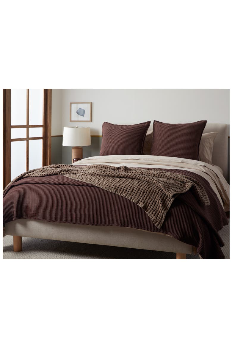 Waffle Cotton Throw Blanket, Alternate, color, MINK