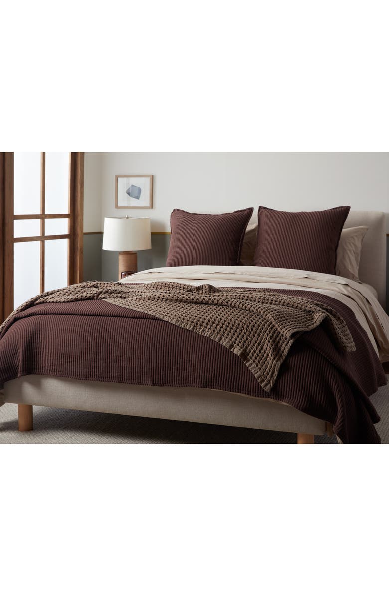 Parachute Waffle Cotton Throw Blanket, Alternate, color, Mink