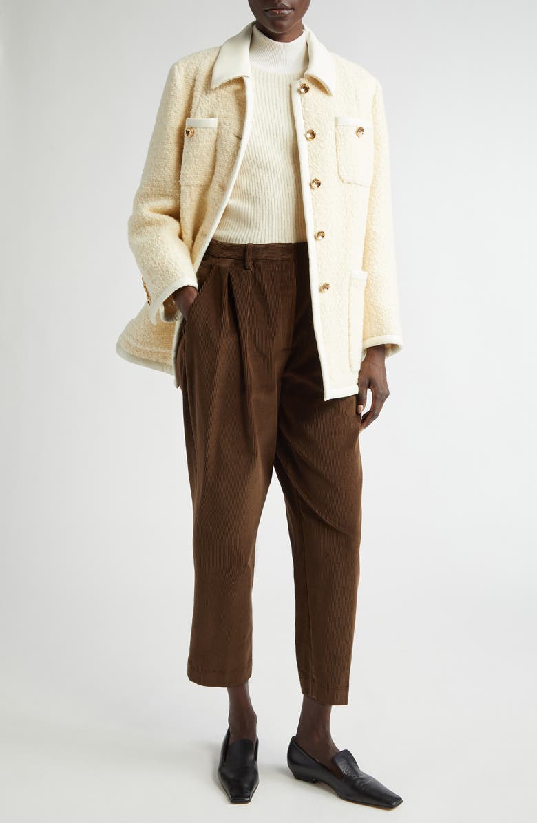 Altuzarra Emmett Pleated Corduroy Tapered Leg Pants, Alternate, color, 