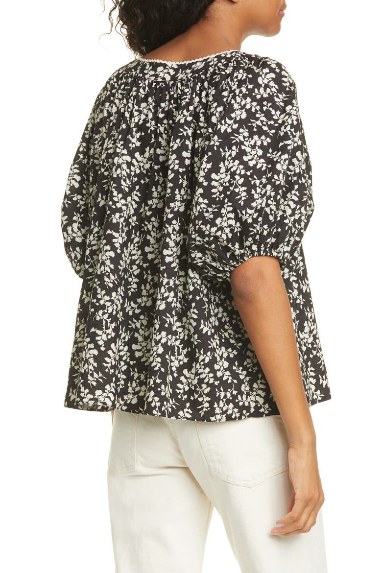 The Elm Floral Puff Sleeve Top, Alternate, color, COTTONWOOD FLORAL