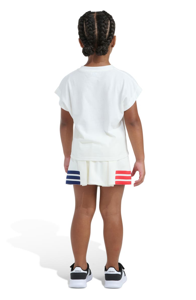 adidas Logo Graphic T-Shirt & Skirt Set, Alternate, color, Off White