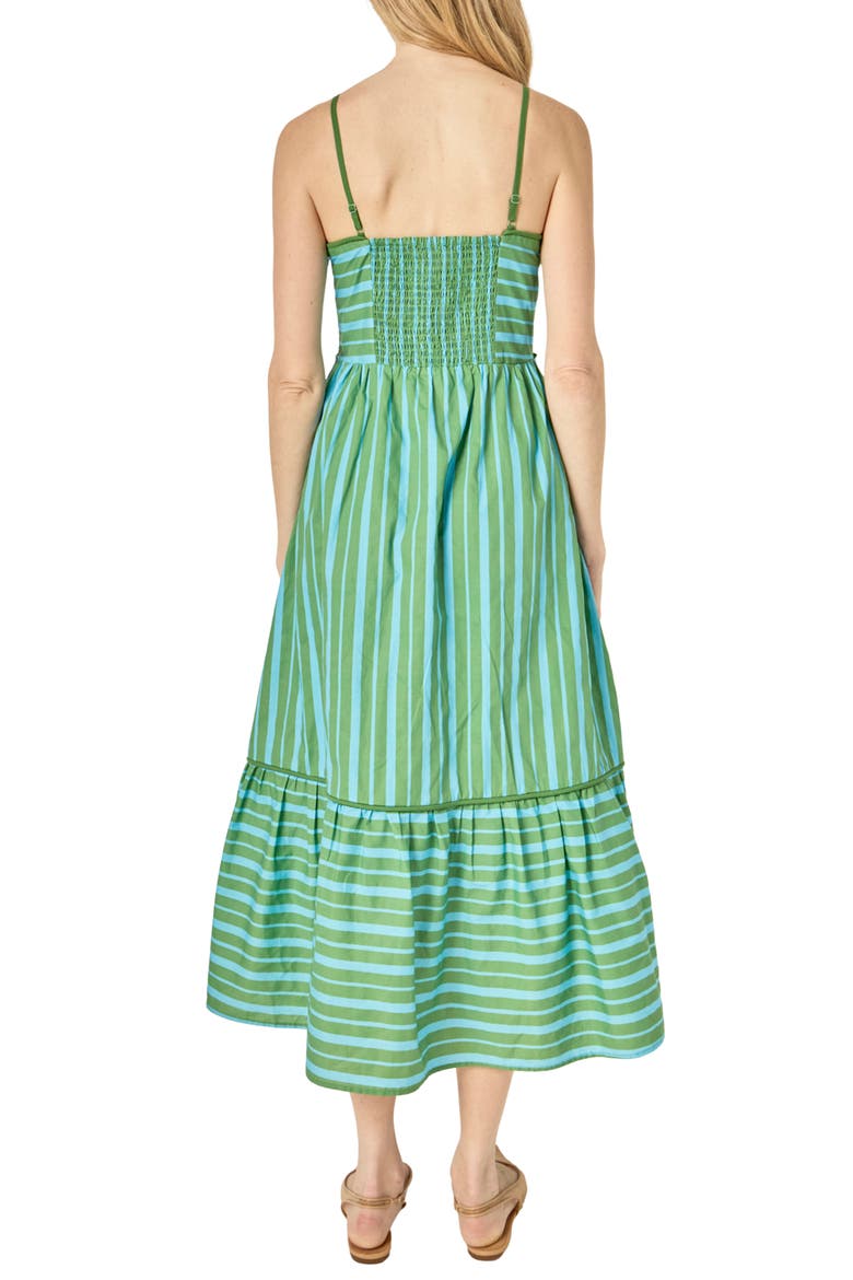 Striped Cotton Maxi Dress, Alternate, color, GREEN/ BLUE STRIPE