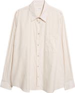 Lemaire Regular Fit Cotton & Silk Button-Up Shirt