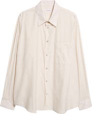 Lemaire Regular Fit Cotton & Silk Button-Up Shirt