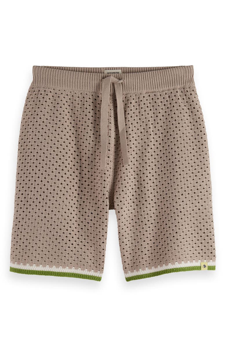 Scotch & Soda Tie Waist Crochet Shorts, Alternate, color, Highway Grey