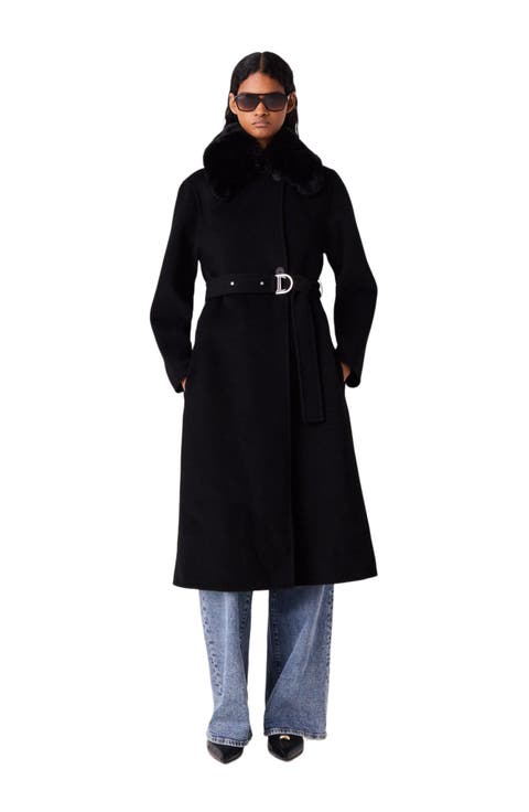 Double-faced coat with removable collar
